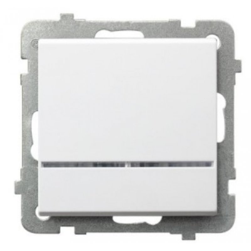 OSPEL Sonata Łącznik jednobiegunowy z podświetleniem pomarańczowym, biały KOD ŁP-1RS/M/00