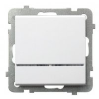 OSPEL Sonata Łącznik jednobiegunowy z podświetleniem pomarańczowym, biały KOD ŁP-1RS/M/00