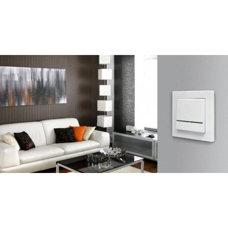 OSPEL Sonata Łącznik jednobiegunowy z podświetleniem pomarańczowym, biały KOD ŁP-1RS/M/00 