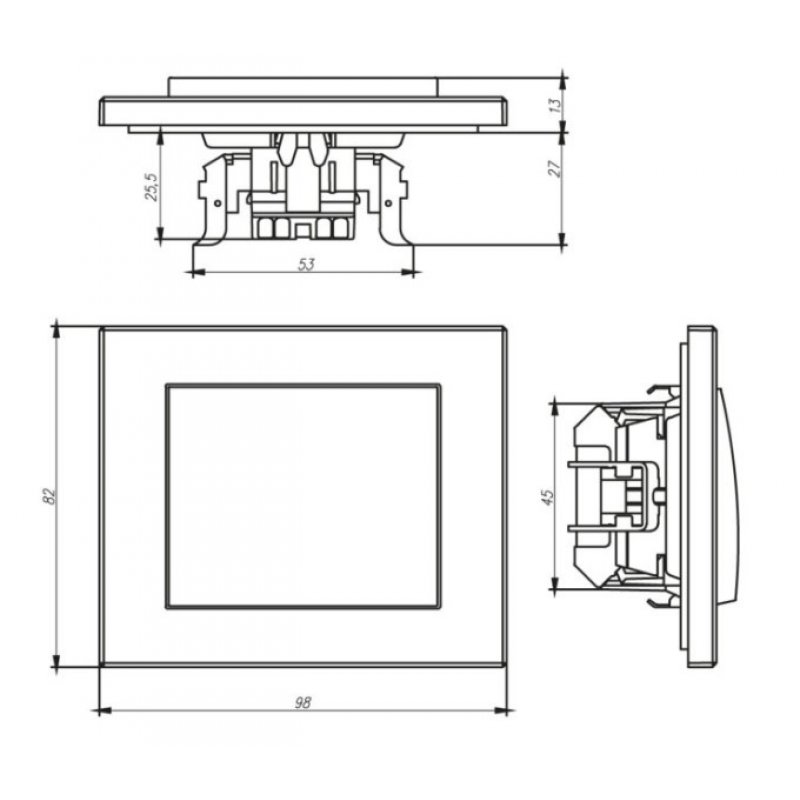 ONNLINE Omega Łącznik instalacyjny jednobiegunowy podświetlany, biały KOD WP-1OS MODUŁ BIAŁY 