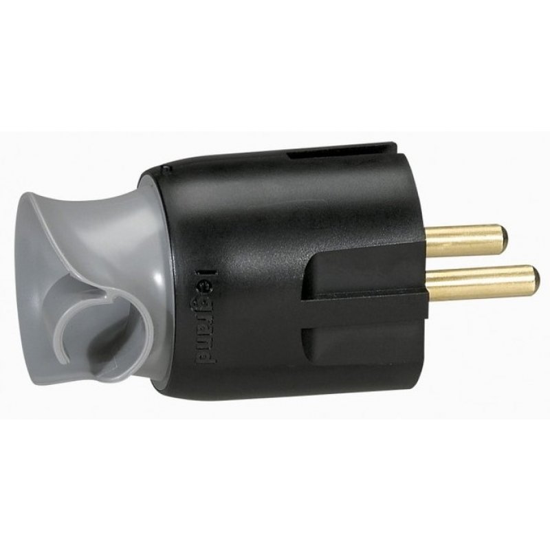 Legrand HELMO Wtyczka 2P+Z, obrotowa, czarna KOD 50173