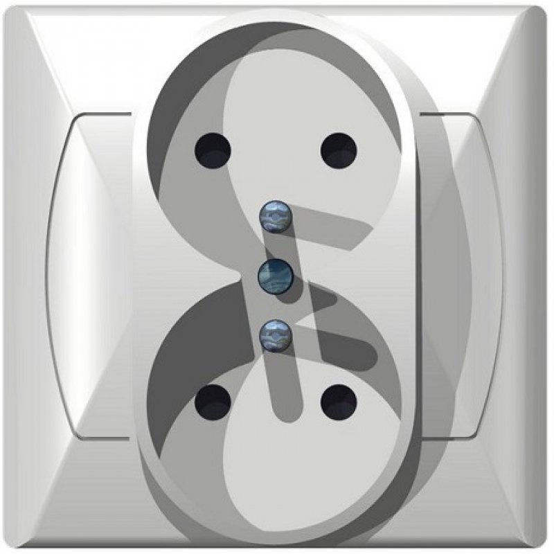 OSPEL AKCENT Gniazdo podwójne z uziemieniem, białe KOD GP-2AZ/00