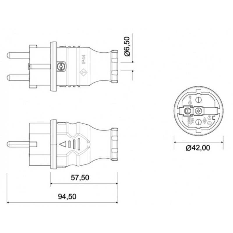 Onnline NOVA Wtyczka gumowa, czarna KOD F6.0354 