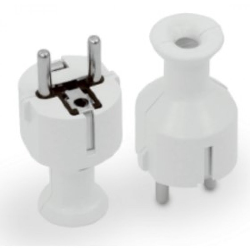 Opal Wtyczka prosta rozbieralna Uni-Schuko, 2p+Z Schuko, 16A, 250V, biały KOD WT-40 BIAŁY