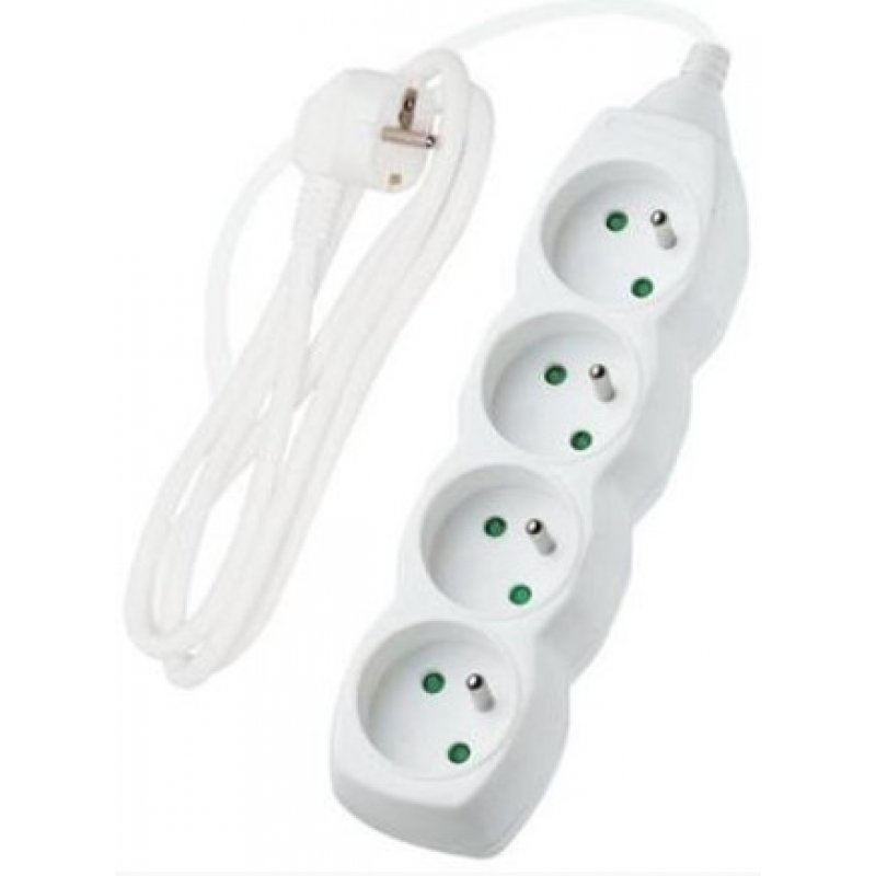 DPM Przedłużacz 4 gniazda, biały, Dł. 5 m Kod PP23