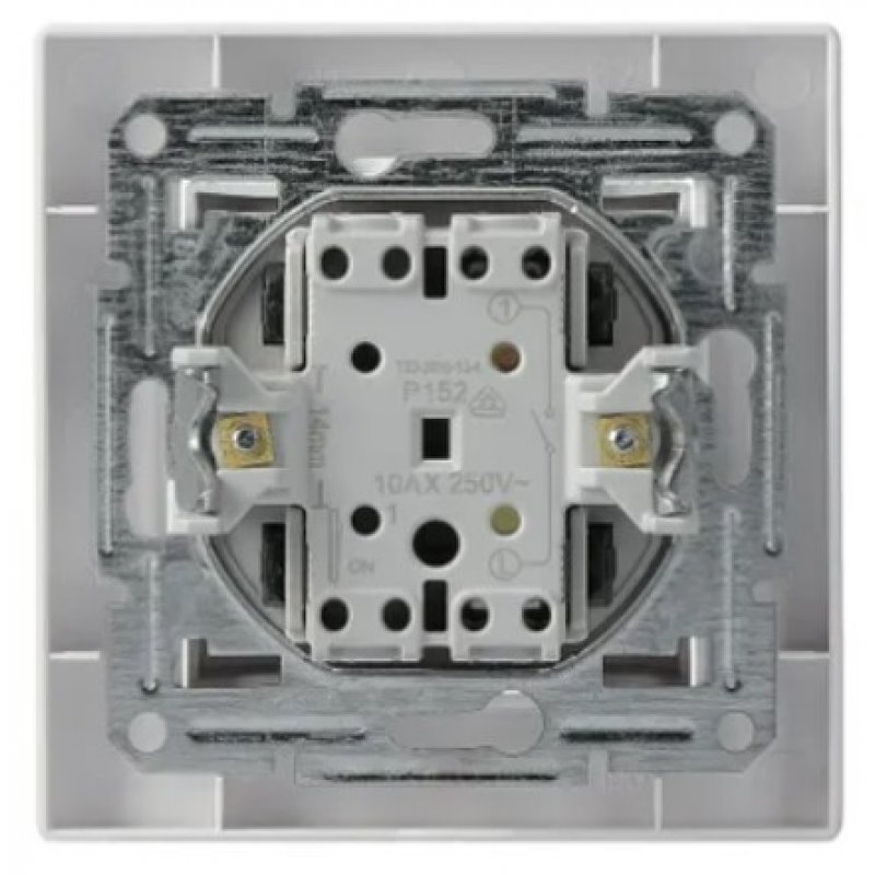 Schneider Electric Asfora, Łącznik 1-biegunowy z ramką, zaciski śrubowe, biały Kod EPH0100321 