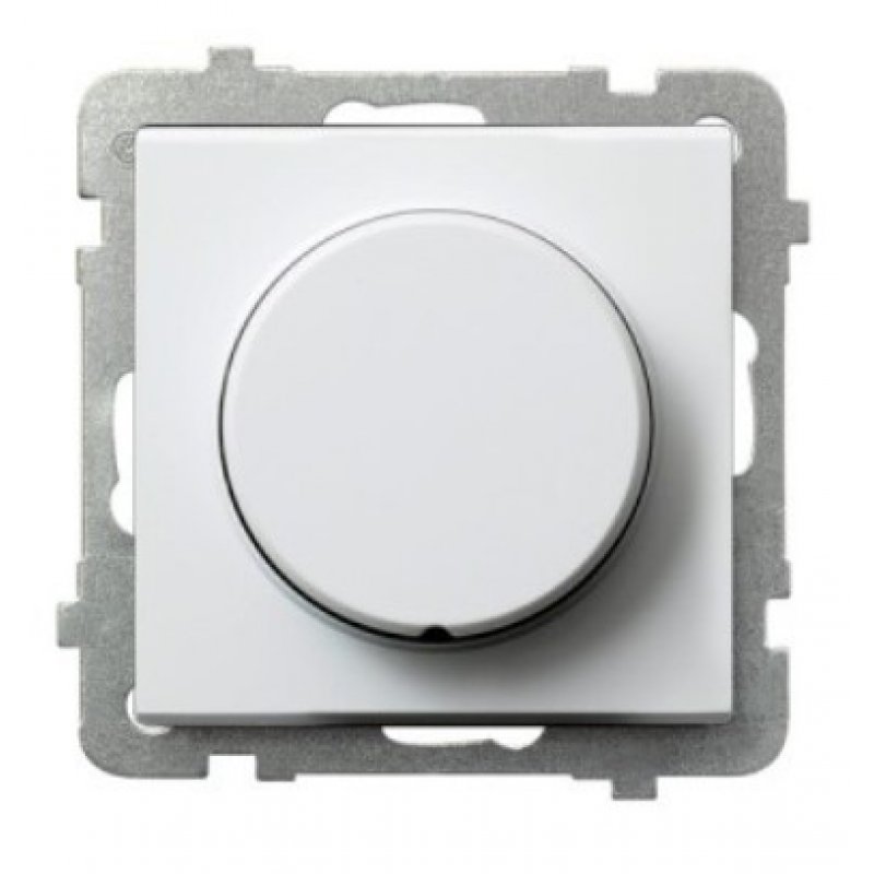 OSPEL Sonata Ściemniacz przyciskowo-obrotowy przystosowany do obciążenia żarowego i halogenowego, biały  KOD ŁP-8R/M/00