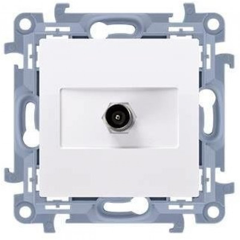 KONTAKT SIMON Simon 10 Gniazdo antenowe TV pojedyncze końcowe, BIAŁE Kod CAK.01/11