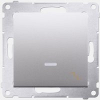 Kontakt Simon, Simon 54, Łącznik schodowy podtynk., z podśw. LED, szybkozłącza 10AX, SREBRNY MATOWY KOD DW6L.01/43