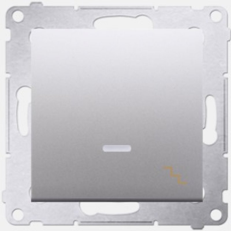 Kontakt Simon, Simon 54, Łącznik schodowy podtynk., z podśw. LED, szybkozłącza 10AX, SREBRNY MATOWY KOD DW6L.01/43