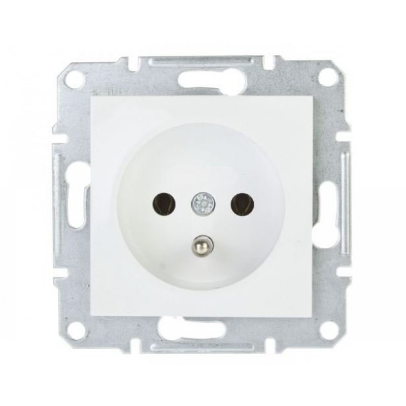 Schneider Electric Asfora, gniazdo pojedyncze z uziemieniem, bez ramki BIAŁE Kod EPH2800721
