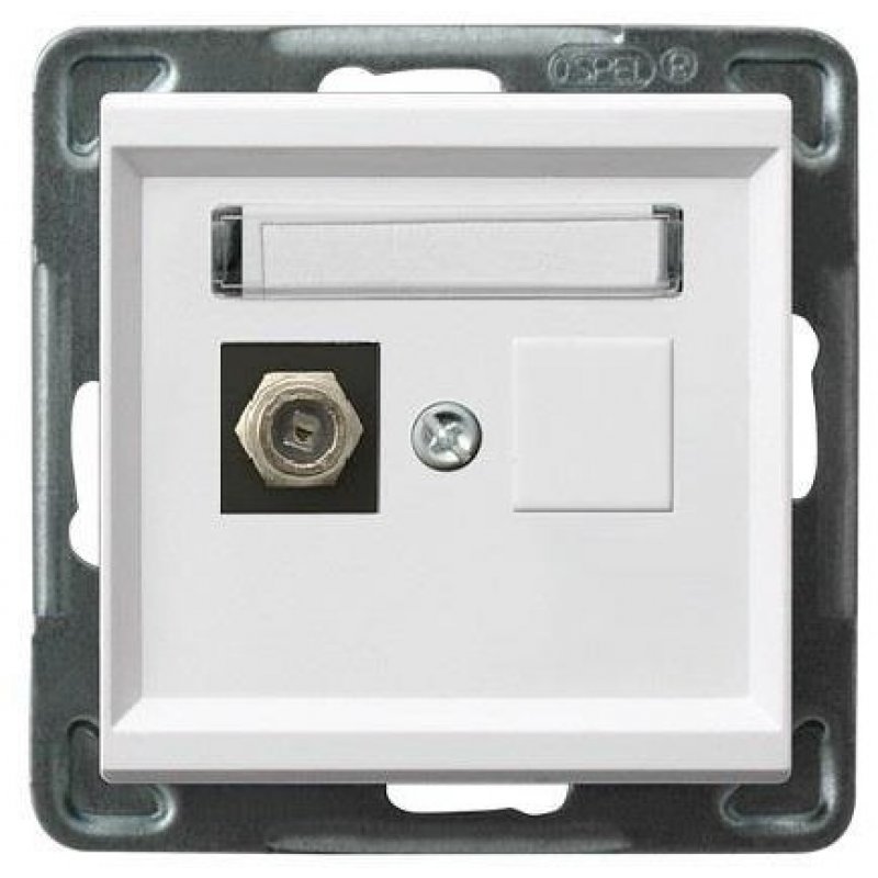 OSPEL Sonata, Gniazdo antenowe typu F, pojedyncze BIAŁE, KOD GPA-1RF/M/00