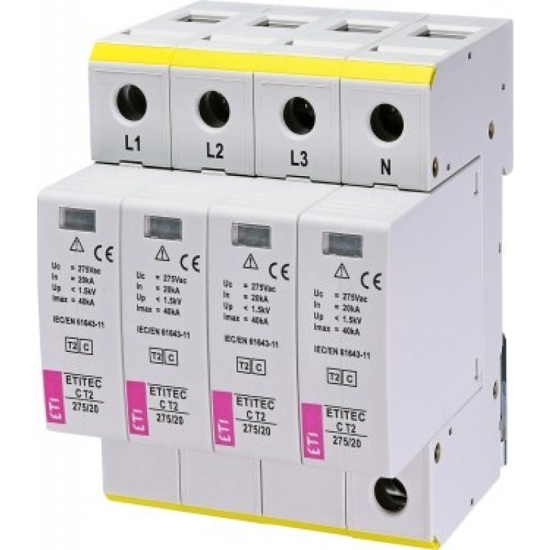 ETI ETITEC C Ogranicznik przepięć T2 275/20 4+0 KOD 002440395