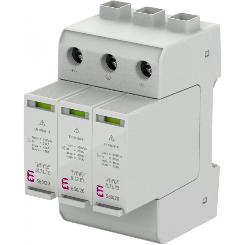 ETI TEC, Ogranicznik przepięć M T2 PV 1100/20 Y, 3bieg., Typ 2 KOD: 002440515