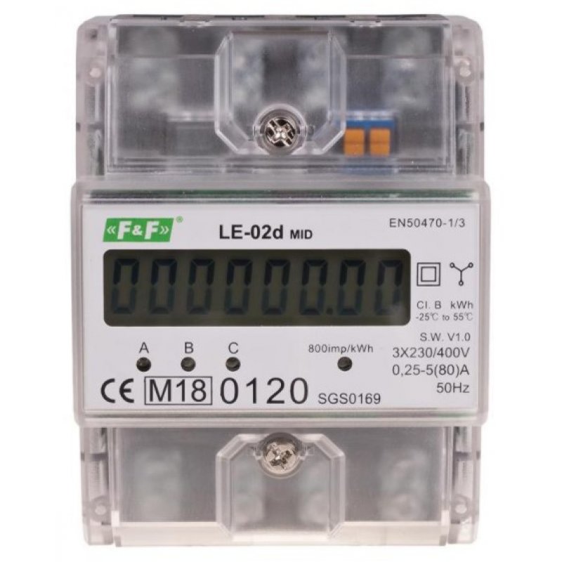 F&F Licznik zużycia energii LE-02d trójfazowy KOD LE-02D