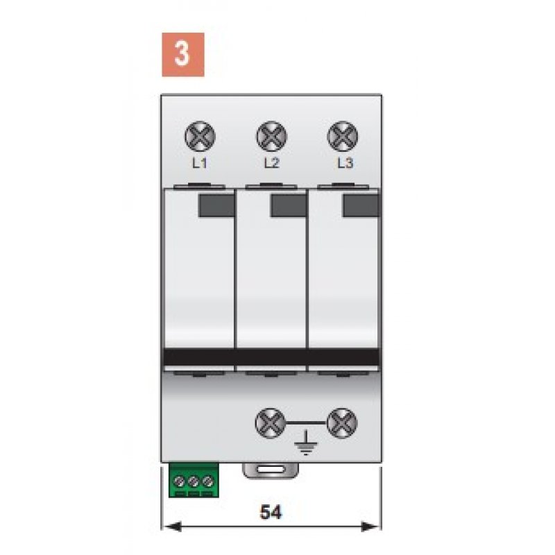 CITEL Ogranicznik przepięć typ 1+2 (BC) 37,5KA 3P DS133RS-230 KOD C571513 