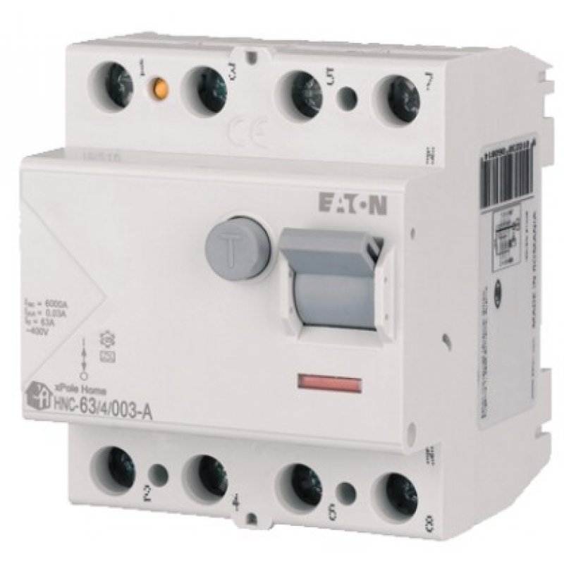 EATON HNC-63/4/003-A Wyłącznik różnicowoprądowy Typu A 4-biegunowy, 6kA KOD 194689