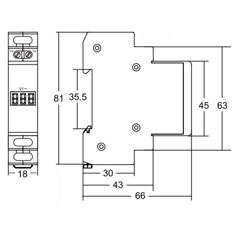 Spamel Modułowy miernik napięcia jednofazowy SPMV-1 KOD SPMV-1 