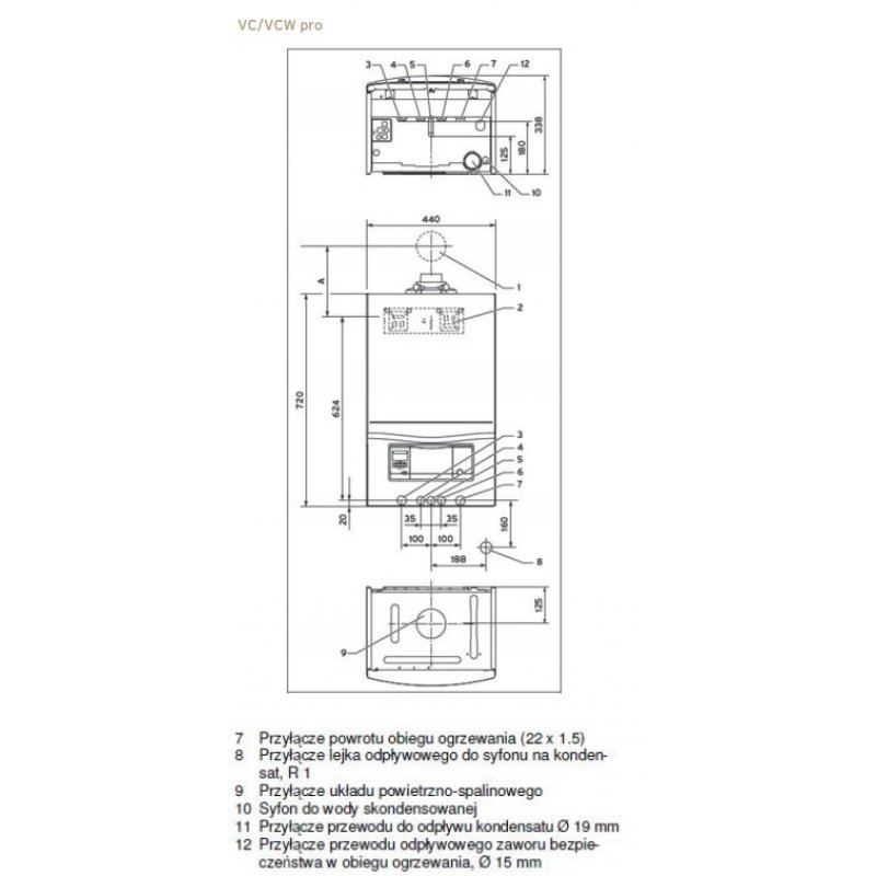 Vaillant VC eco TEC pro 146/5-3 Gazowy wiszący jednofunkcyjny kocioł kondensacyjny Kod 0010021960 