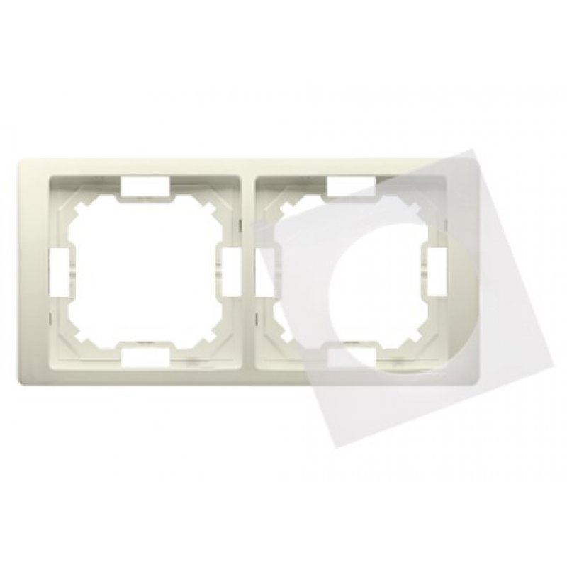 KONTAKT SIMON Basic Neos Ramka 2-krotna, uniwersalna, IP44 z uszczelką, beż KOD BMRC2B/12