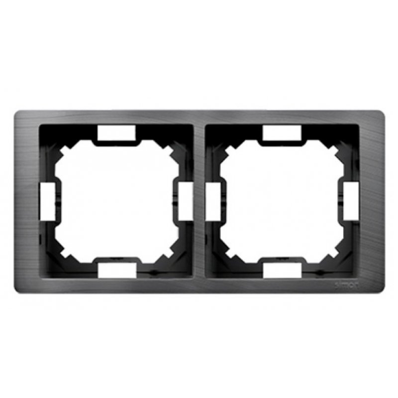 KONTAKT SIMON Basic Neos Ramka 2-krotna, uniwersalna, tytan, hydrografika KOD BMRC2/052