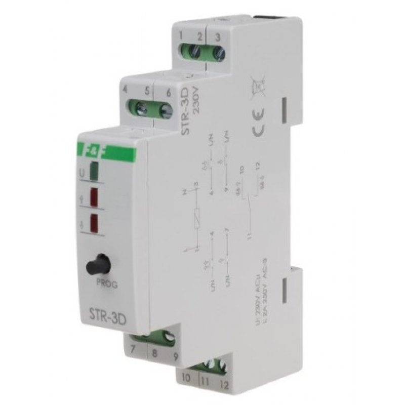 F&F STR-3D Sterownik rolet na szynę DIN Kod STR-3D 