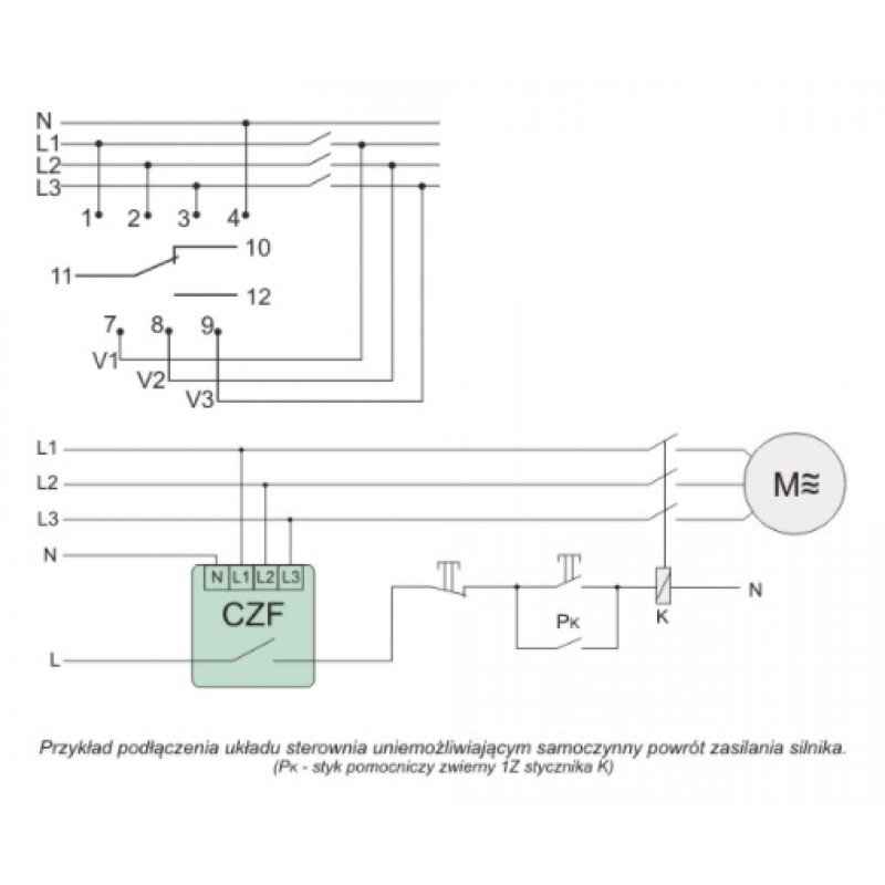 F&F CZF-332 Czujnik zaniku fazy ze stykiem separowanym Kod CZF-332 