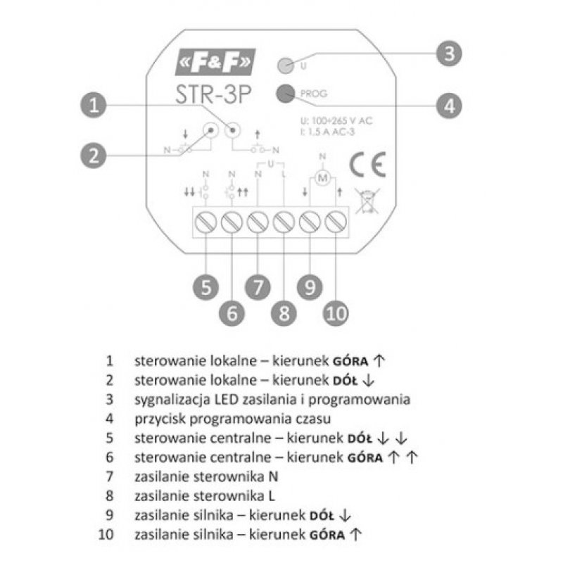 F&F STR-3P Sterownik rolet dopuszkowy Kod STR-3P 