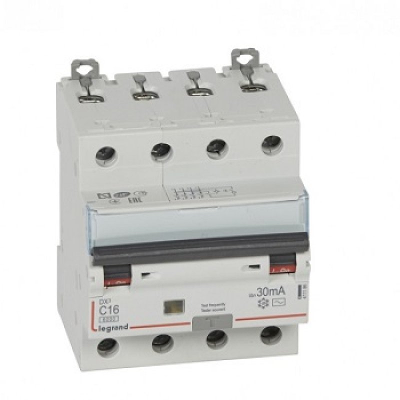 LEGRAND DX3 Wyłącznik różnicowo-nadprądowy typu AC, P 314 4P C, 16A, 4-biegunowy, 30mA KOD 411186