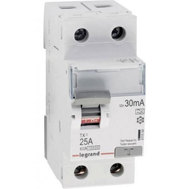 LEGRAND TX3 Wyłącznik różnicowoprądowy P302 typu A, 25A, 2-biegunowy, 30mA KOD 411559