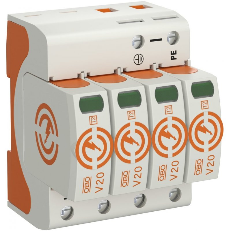 OBO BETTERMAN, Ogranicznik przepięć 4P 20kA 280V V20-4-280, 4bieg , Typ 2 KOD: 5095164