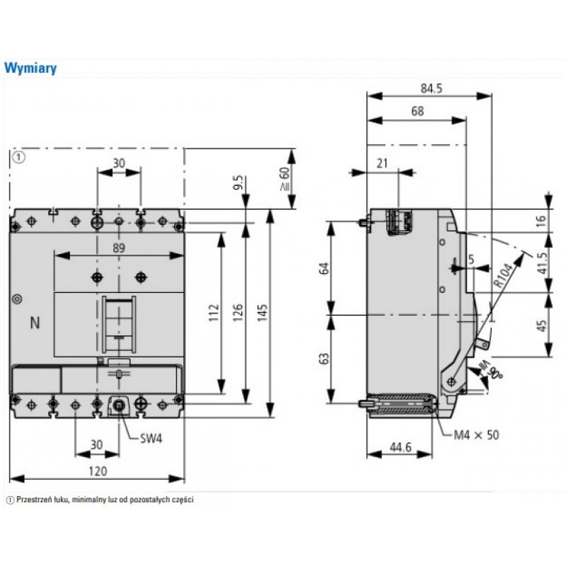 EATON LZMC1-4-A125-I Wyłącznik mocy, 4b, 125A KOD 111916 