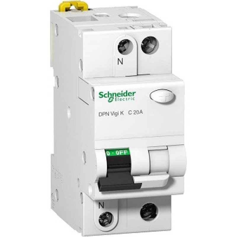 SCHNEIDER ELECTRIC ACTI 9 Wyłącznik różnicowoprądowy nadprądowy typu AC, DPNVigiK-C20-30-AC C, 20A, 1N-biegunowy, 30mA KOD A9D20620