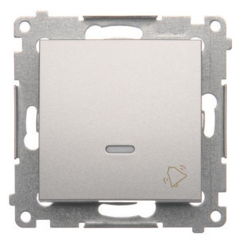 KONTAKT SIMON SIMON 54 Przycisk "Dzwonek" z podświetleniem, 10AX, srebrny KOD DD1L.01/43