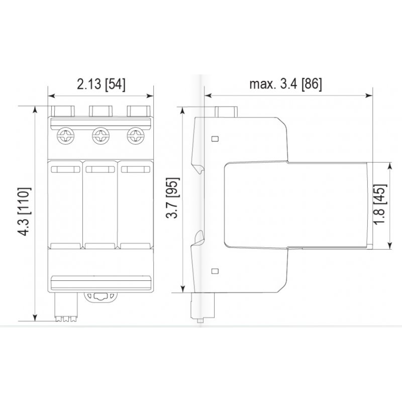 ETI Ogranicznik przepięć T1, T2 (B i C) do systemów PV ETITEC EM T12 PV 1100/6,25 Y KOD 002440580 