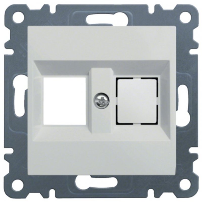 HAGER, LUMINA, Płytka podwójna Keystone Jack, biały Kod WL2320