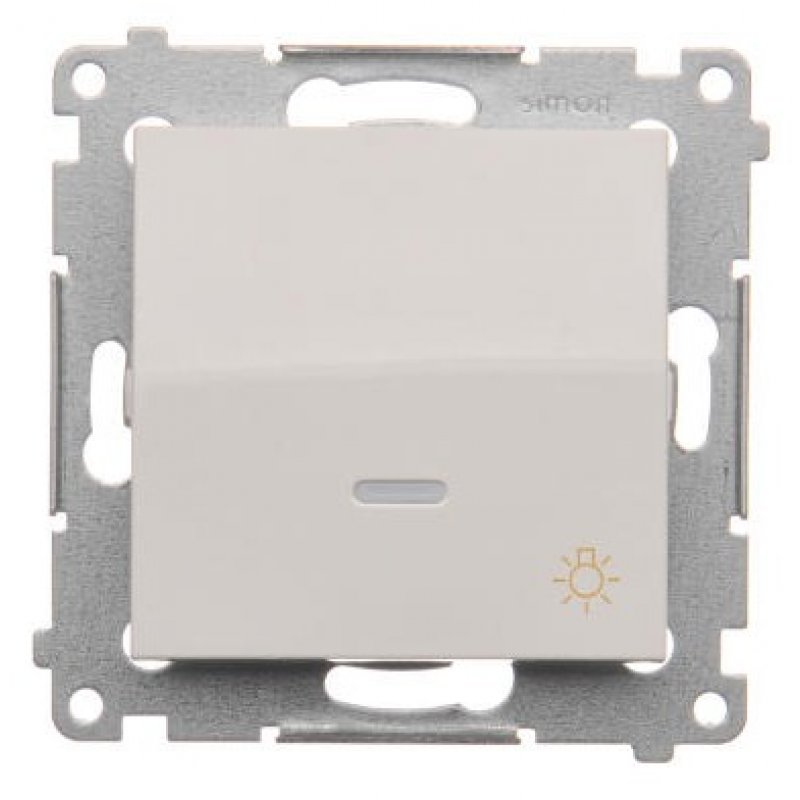 KONTAKT SIMON Simon 54 Przycisk "światło" z podświetleniem LED (moduł), 10AX, szybkozłącza, biały KOD DS1L.01/11