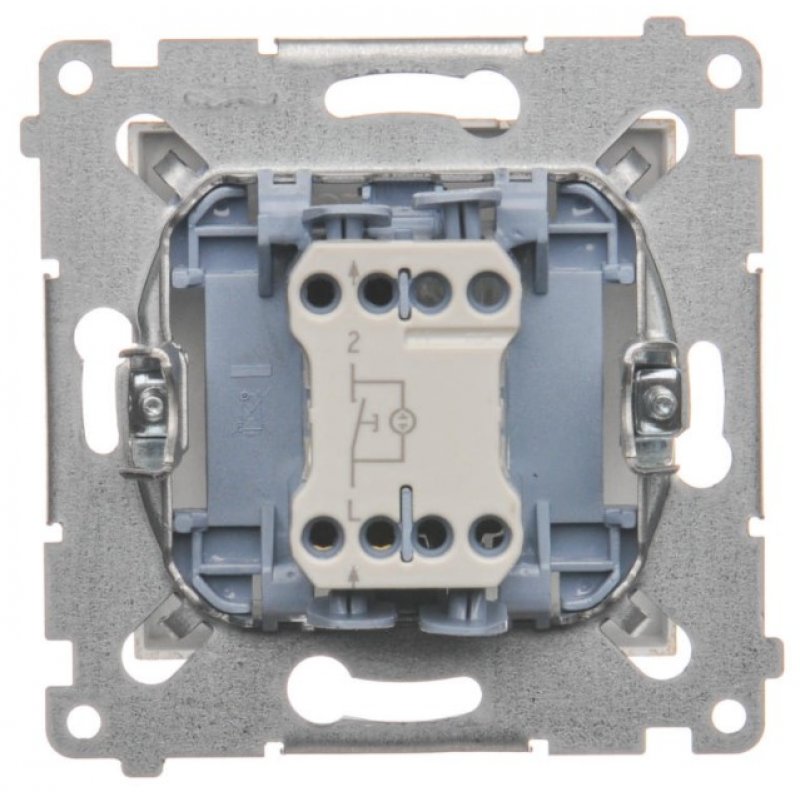 KONTAKT SIMON Simon 54 Przycisk "światło" z podświetleniem LED (moduł), 10AX, szybkozłącza, złoty mat, metalizowany KOD DS1L.01/44 