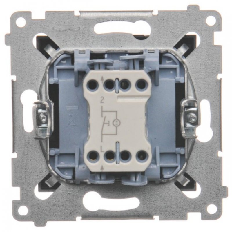 KONTAKT SIMON Simon 54 Przycisk "światło" z podświetleniem LED (moduł), 10AX, szybkozłącza, antracyt, metalizowany KOD DS1L.01/48 