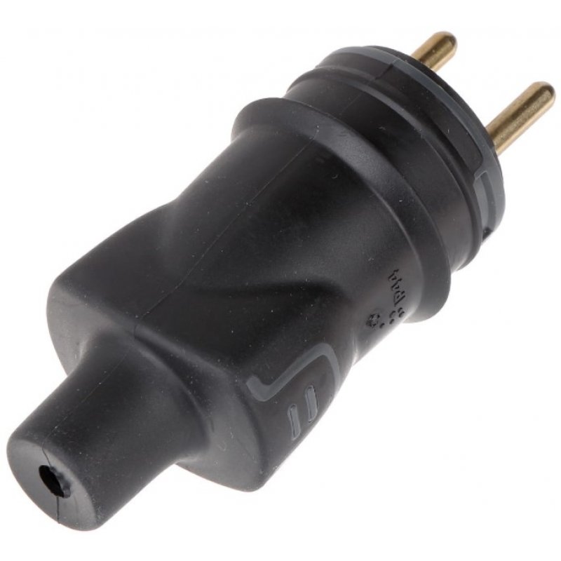 Legrand HELMO Wtyczka gumowa 2P+Z, IP44, zaciski śrubowe, czarna KOD 50114 