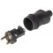 Legrand HELMO Wtyczka gumowa 2P+Z, IP44, zaciski śrubowe, czarna KOD 50114 