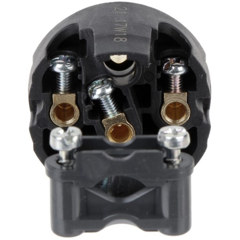 Legrand HELMO Wtyczka gumowa 2P+Z, IP44, zaciski śrubowe, czarna KOD 50114 