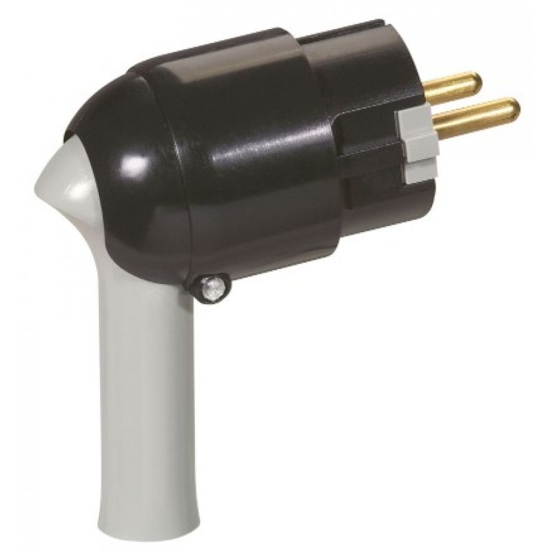 Legrand HELMO Wtyczka 2P+Z, plastikowa z dźwignią, czarna KOD 50176