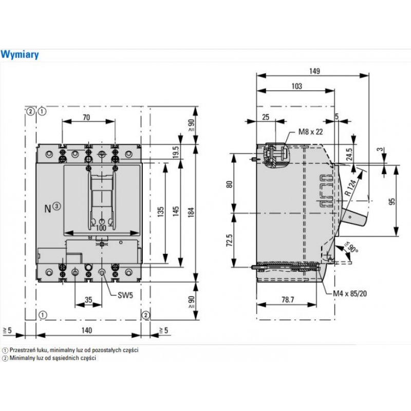 EATON LZMC2-4-A250-I Wyłącznik mocy, 4b, 250A KOD 116437 