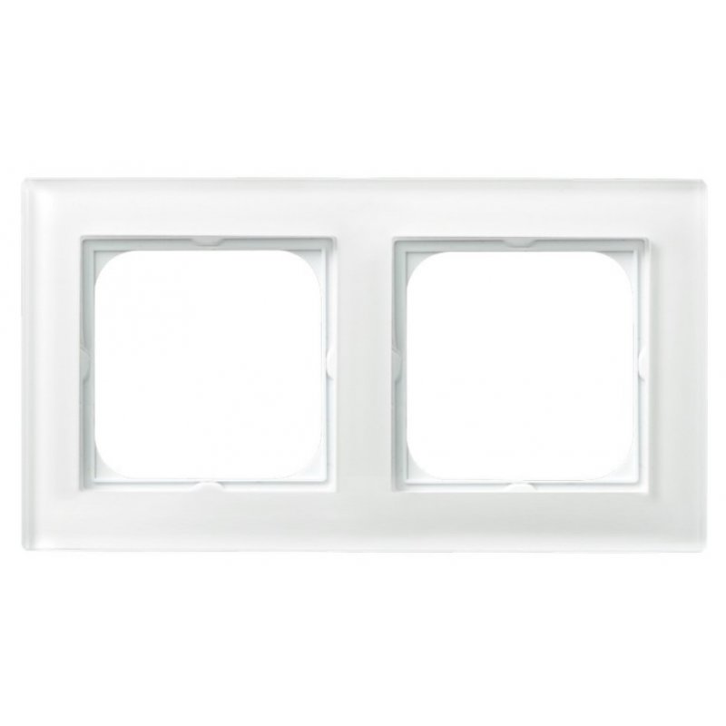 Ospel SONATA Ramka podwójna, 6 mm, białe szkło KOD R-2RG/31
