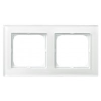 Ospel SONATA Ramka podwójna, 6 mm, białe szkło KOD R-2RG/31
