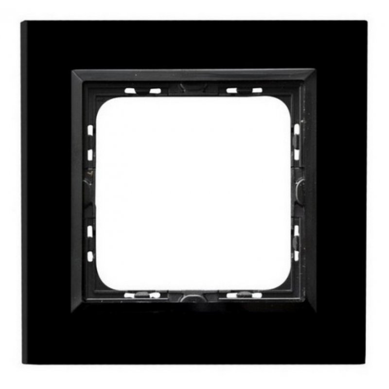Ospel SONATA Ramka pojedyncza, 4 mm, czarne szkło KOD R-1RGC/32/25
