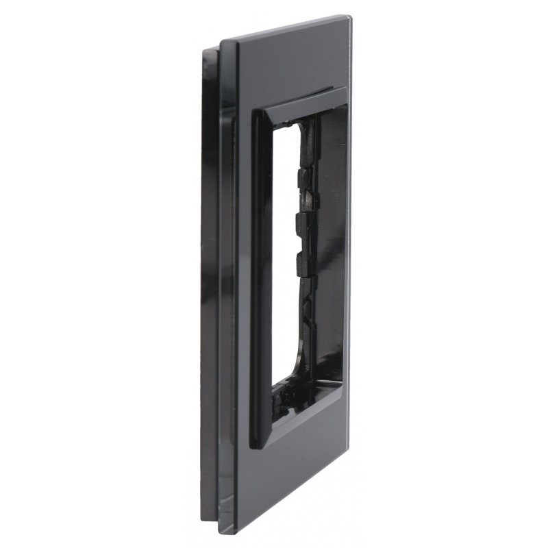 Ospel SONATA Ramka pojedyncza, 4 mm, czarne szkło KOD R-1RGC/32/25