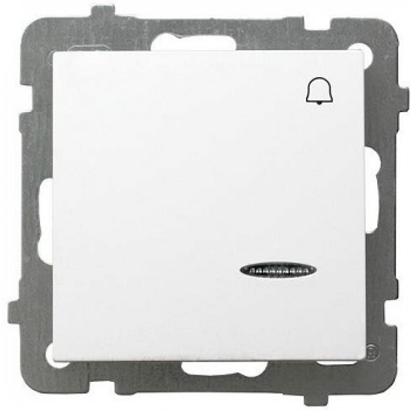 OSPEL AS Przycisk "Dzwonek" z podświetleniem, 10AX, biały KOD ŁP-6GS/M/00