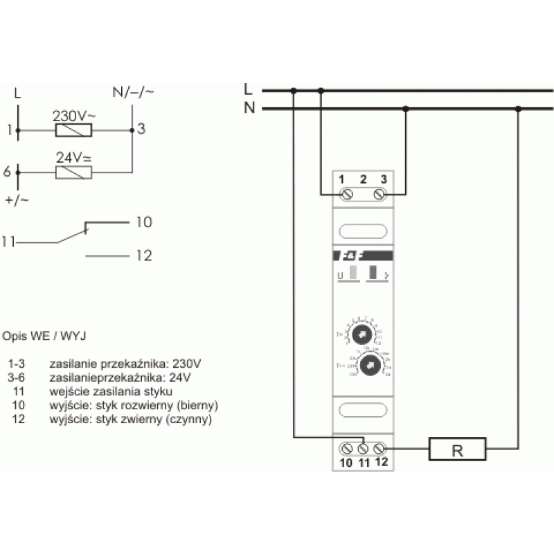 F&F Przekaźnik czasowy, opóźnione wyłączenie KOD: PCA-514 DUO 